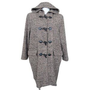 Crossing Point Wool  PLUS Size 22 Herringbone Hoodie Coat Jacket Women USA Made